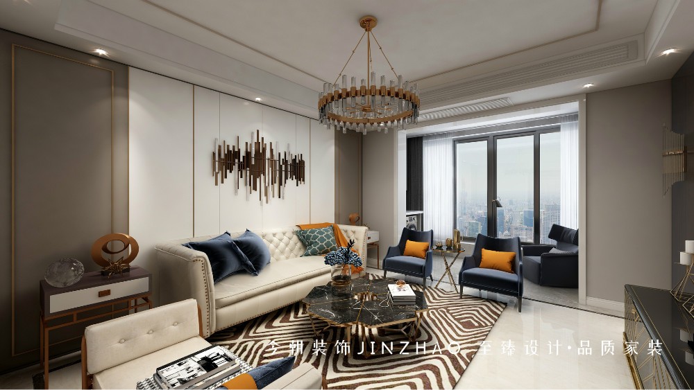 白金漢府現(xiàn)代簡約風格客廳裝修效果圖