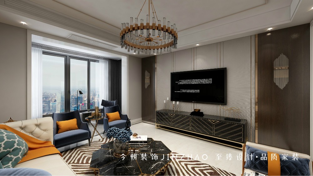 白金漢府現(xiàn)代簡約風格客廳裝修效果圖